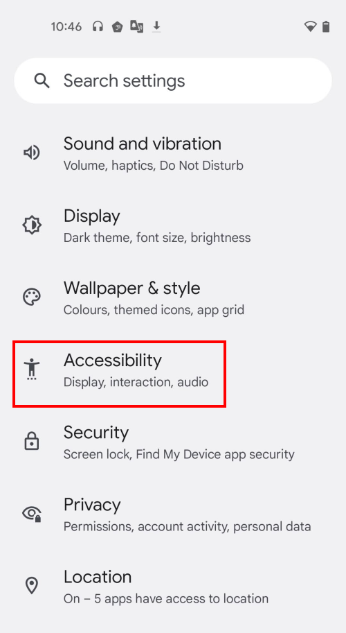 Open Settings and tap Accessibility